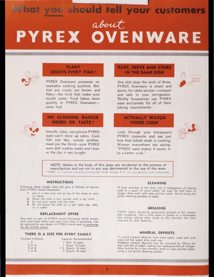 Page 2 from “Pyrex brand Ovenware, Flameware: retail prices effective January 1941”