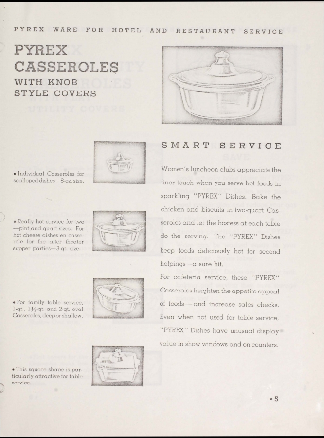 Page 5 from “Pyrex brand hotel and restaurant ware”
