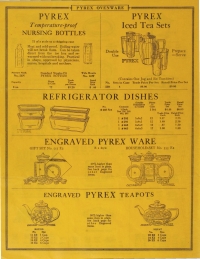 Illustrated price list of Pyrex ovenware, teapots, nursing bottles: Canadian, January 1929
