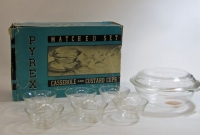 Pyrex Matched Set of Casserole and Custard Cups in Original Box