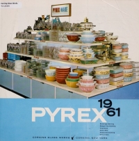 Pyrex 1961: beverage serving, range-top cooking, ovenware, color sets, casserole cooking, dinnerware.