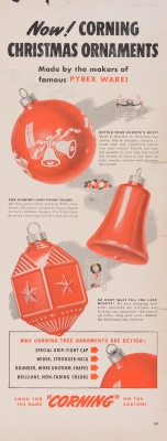 Now! Corning Christmas ornaments made by the makers of famous Pyrex ware!