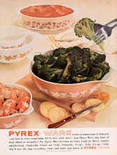 Pyrex Ware works so many ways to help you--not just to serve temptingly but to mix, cook, store!